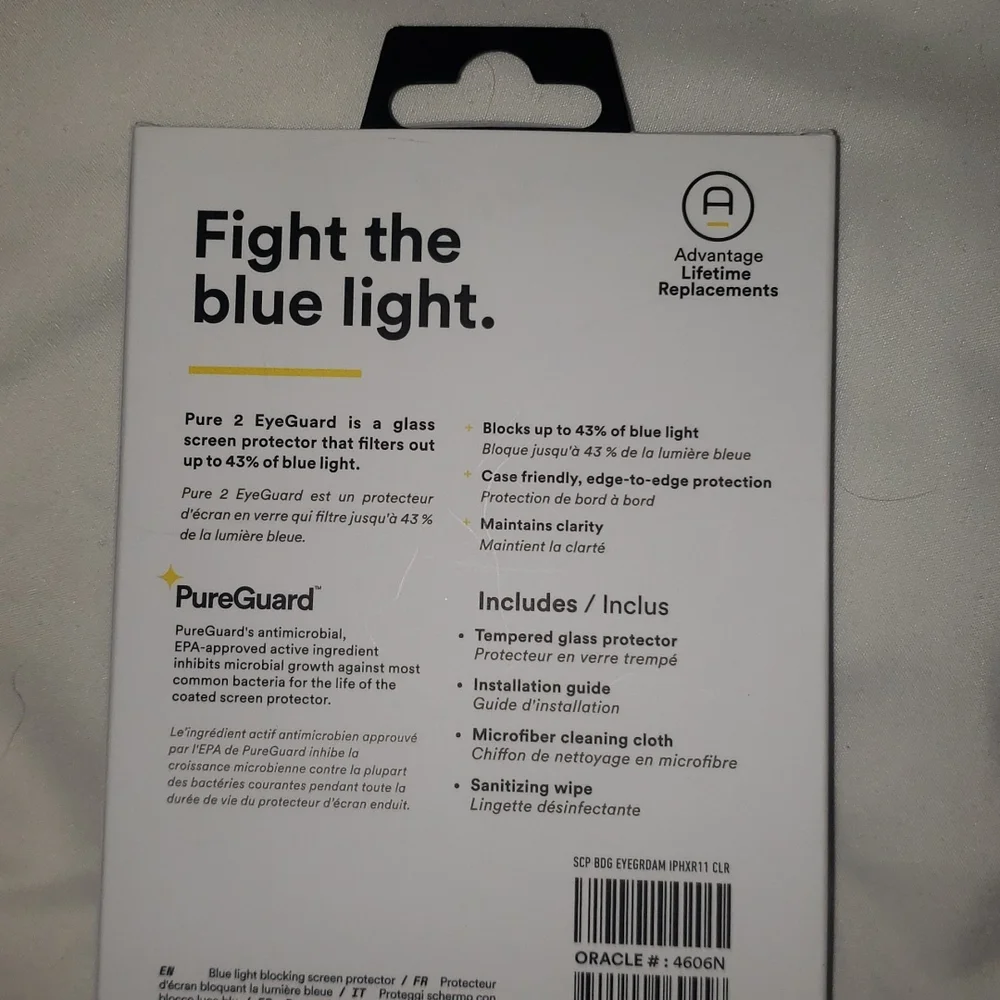 iphone 11xr Blue light blocking glass screen protector, Bodyguardz